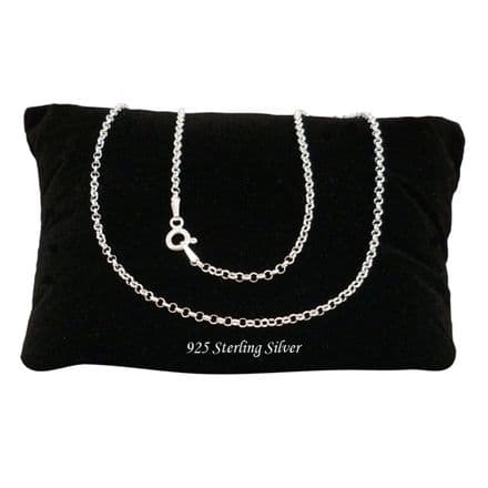 925 Sterling Silver Rolo, Belcher Chain, Necklace, 16, 18, 20 and 24 inches