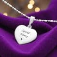 Ball & Link .925 Sterling Silver Necklace Engraved Heart | Charming Engraving