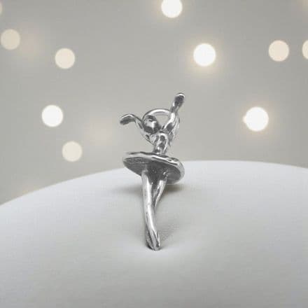 Ballerina Charm, Stg silver on Lobster Clasp, Split Ring or Bail