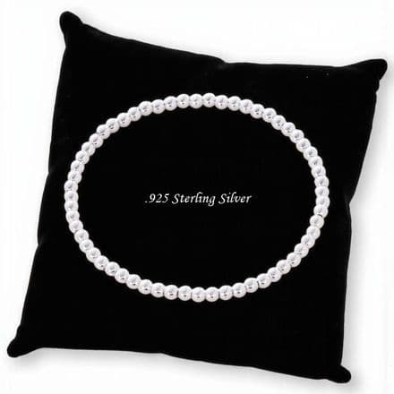 Beaded Silver Stacking Bracelet