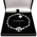 Beautiful Sterling Silver Chain Bracelet with Engraved Heart and Tree of Life | Charming Engraving