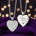 Valentines Heart Pendant Necklace with Engraving. | Charming Engraving