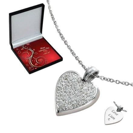Beautiful Valentines Heart Necklace with Engraving