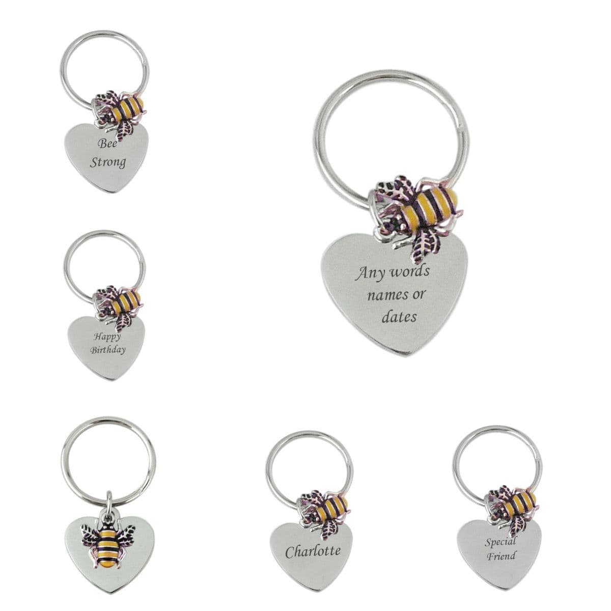 Bee Key Ring with Engraving | Charming Engraving
