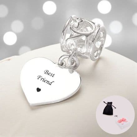 Best Friend charm Sterling Silver fits Pandora (hrthrt-bfr)