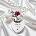 Birthstone Angel Necklace with Engraving | Charming Engraving