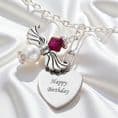 Birthstone Angel Necklace with Engraving | Charming Engraving