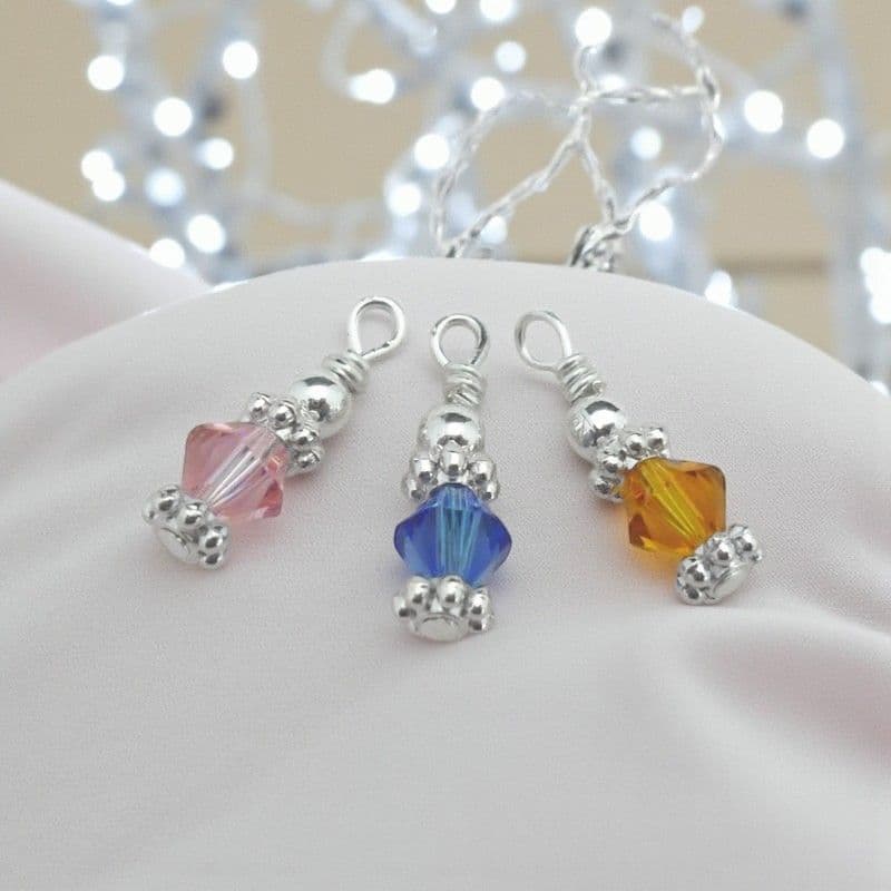 Birthstone Charm, Sterling silver | Charming Engraving
