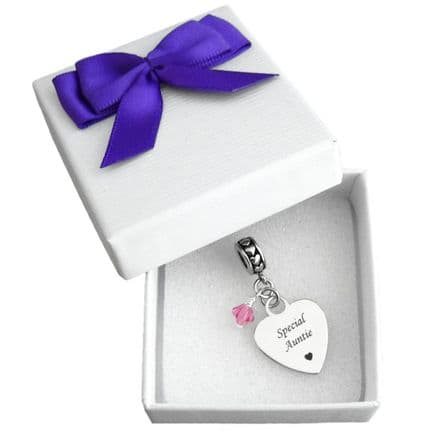 Birthstone Charm with Engraving, fits Pandora