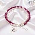 Beaded Birthstone Wrap Bracelet with Engraved Tag | Charming Engraving