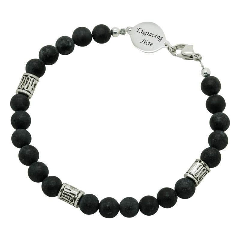 Blackstone Bracelet with Engraving for Man or Boy | Charming Engraving