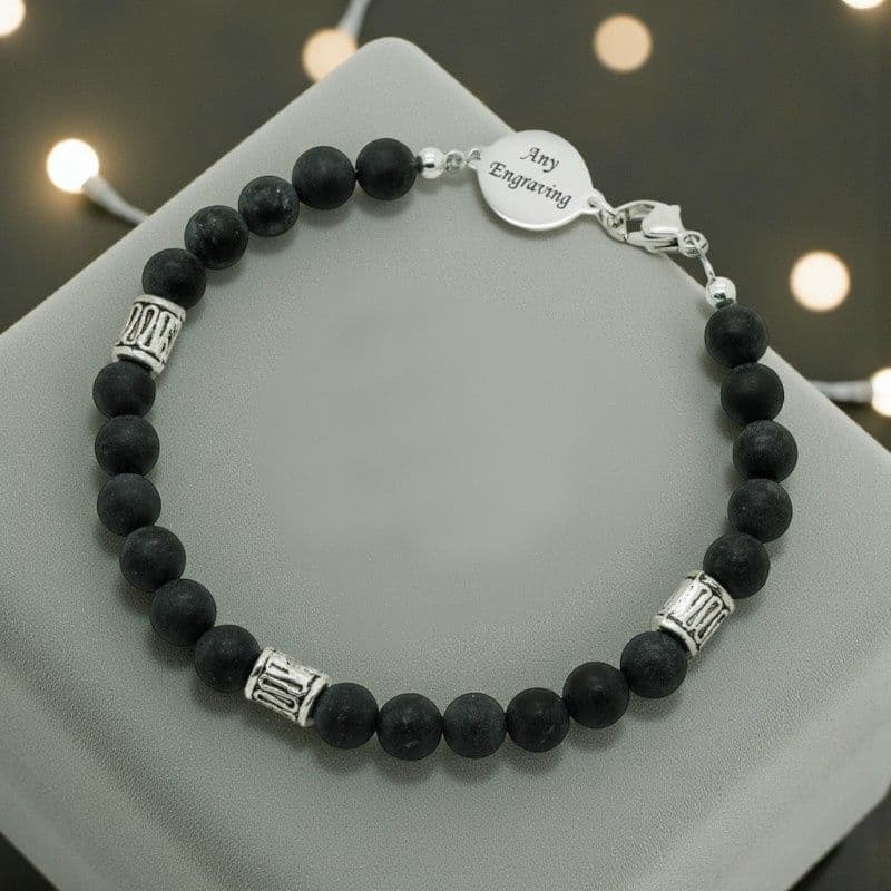 Blackstone Bracelet with Engraving for Man or Boy | Charming Engraving