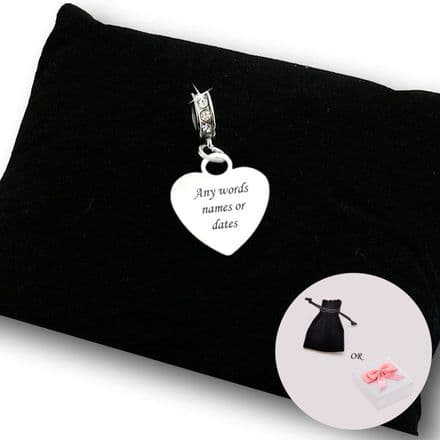 Bracelet Charm, fits Pandora, Any Engraving