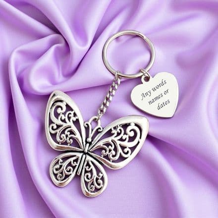 Butterfly Key Ring with Engraving