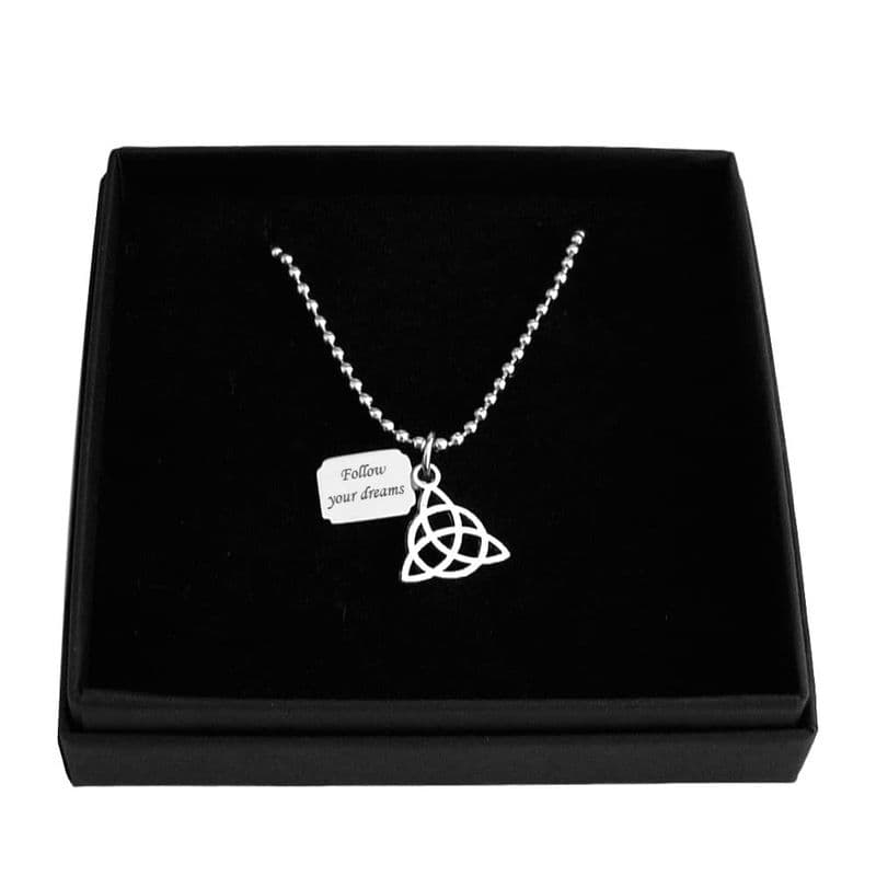 Celtic Knot Necklace with Personalised Tag | Charming Engraving