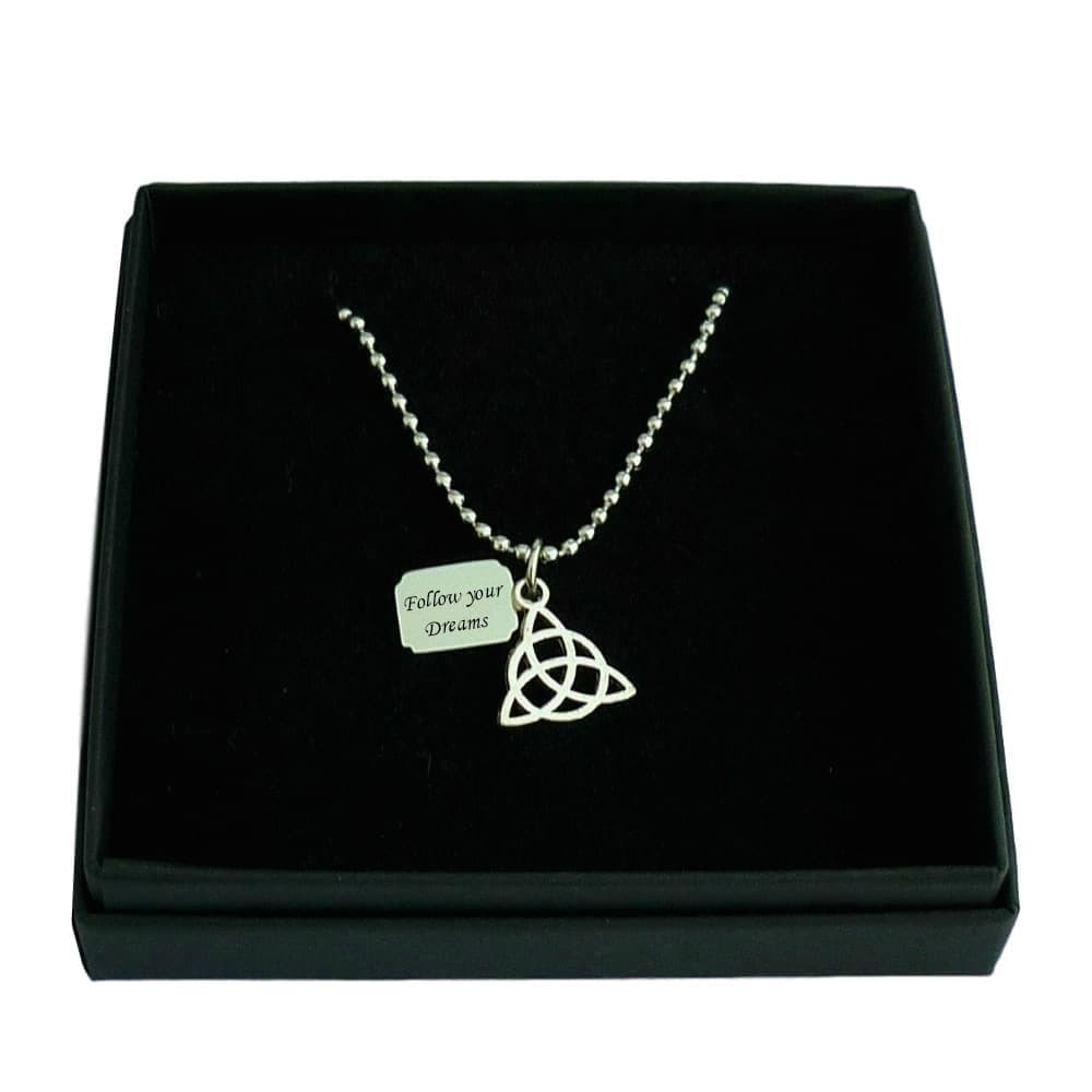 Celtic Knot Necklace with Personalised Tag Charming Engraving