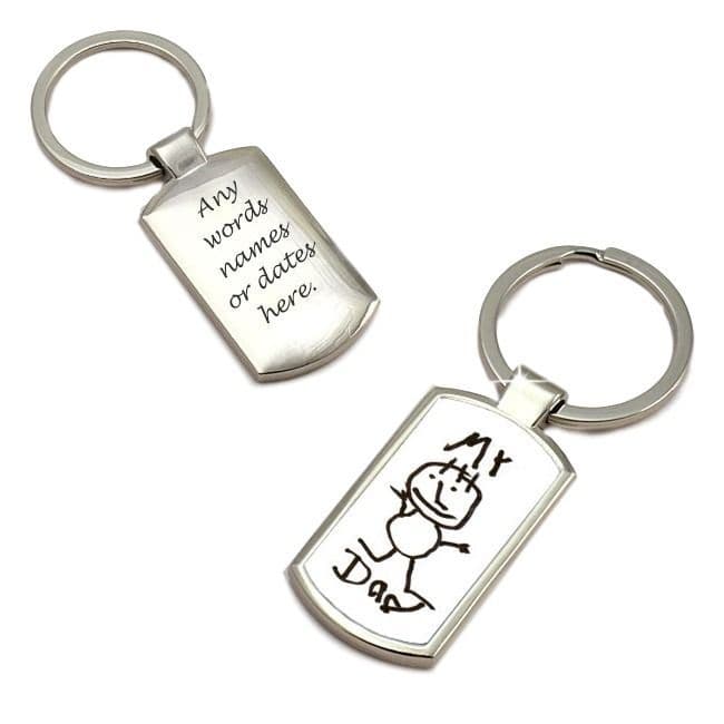 Child's Drawing on a Keyring | Charming Engraving