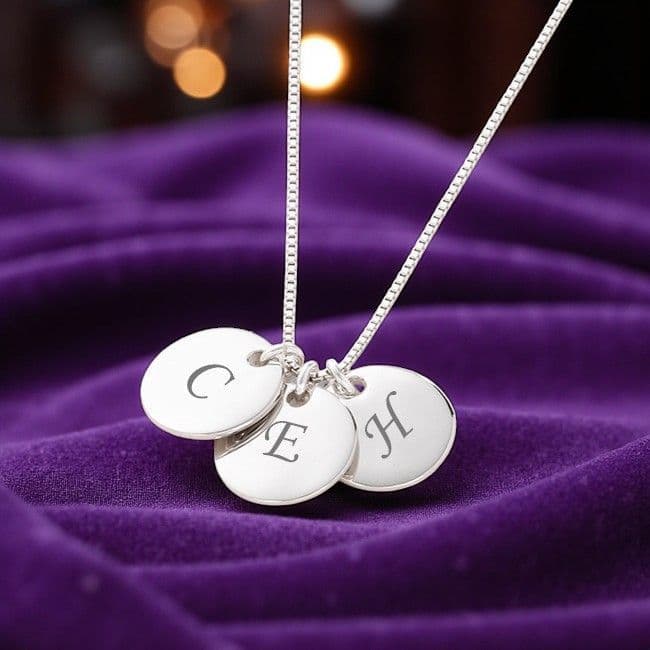 Children's Initials on Real Silver Necklace | Charming Engraving
