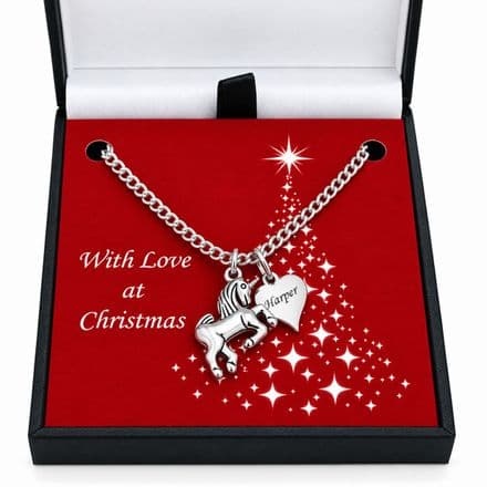 Christmas Unicorn Necklace for Girls, Daughter, Sister etc