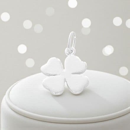 Clover Charm, Sterling silver on Lobster Clasp, Split Ring or Bail