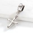 Cross Charm Sterling Silver  fits Pandora | Charming Engraving