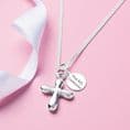 Cross Necklace with Engraving, Sterling Silver| Charming Engraving