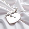 Cross over Heart Sterling Silver Necklace | Charming Engraving