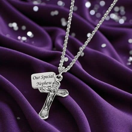 Crucifix Necklace with Personalised Engraving
