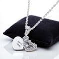 Crystal Heart Necklace with Personalised Engraving | Charming Engraving