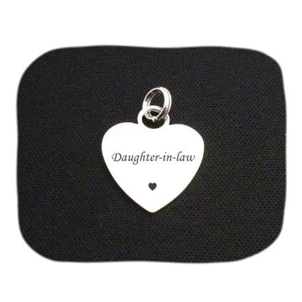 Daughter-in-Law Heart Steel Charm on Split Ring