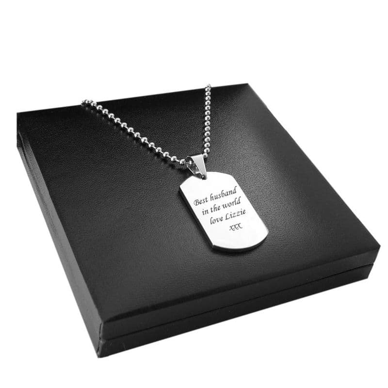 Dogtag Man's Engraved Necklace - Medium | Charming Engraving