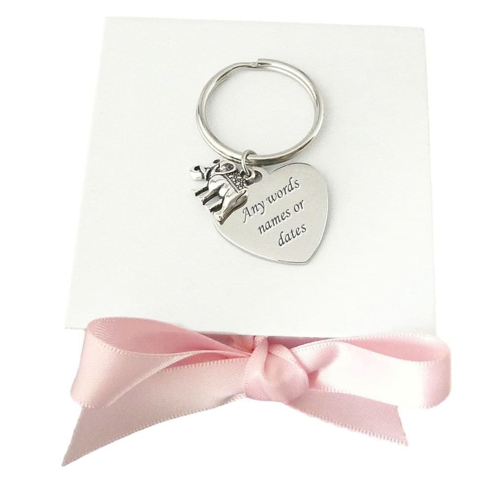 Elephant Key Ring with Engraving | Charming Engraving