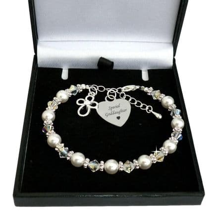 Engraved Bracelet for Girls First Holy Communion Day