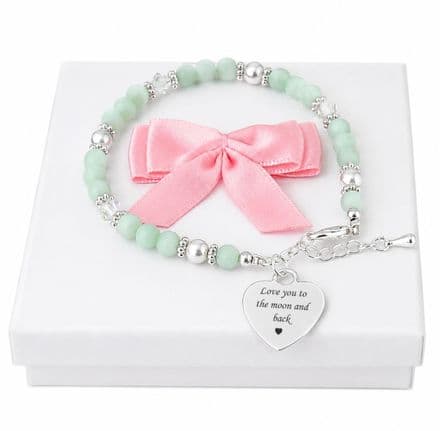 Engraved Bracelet with Amazonite Gemstones