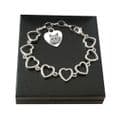 Engraved Bracelet with Photo & Words, Heart Links | Charming Engraving