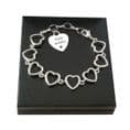 Engraved Bracelet with Photo & Words, Heart Links | Charming Engraving