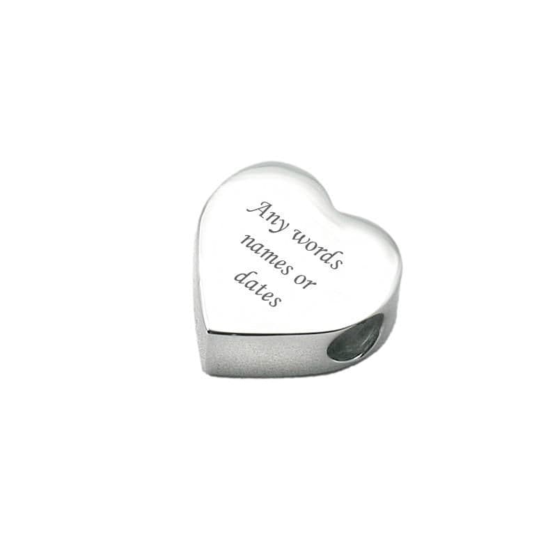 Engraved Charm Bead, Heart | Charming Engraving