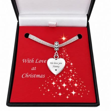 Engraved Christmas Gift Charm, to Fit Pandora