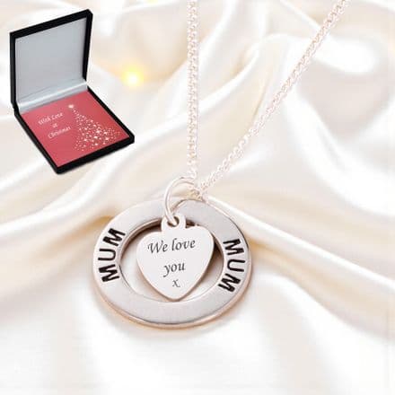Engraved Christmas Necklace for Mum, Sister etc