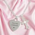 Engraved Cross Necklace,  Any Name or Date Engraved | Charming Engraving