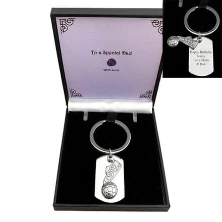 Engraved Dog Tag Keyring for Football Lover