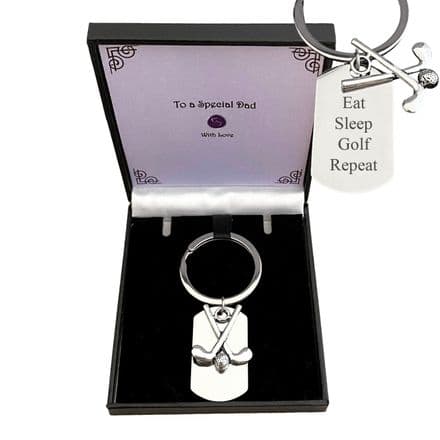 Engraved Gift for Golf Lover, Personalised Golf Keyring