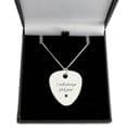 Engraved Guitar Pick, Plectrum on Sterling Silver Necklace Chain | Charming Engraving