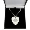 Engraved Guitar Pick, Plectrum on Sterling Silver Necklace Chain | Charming Engraving
