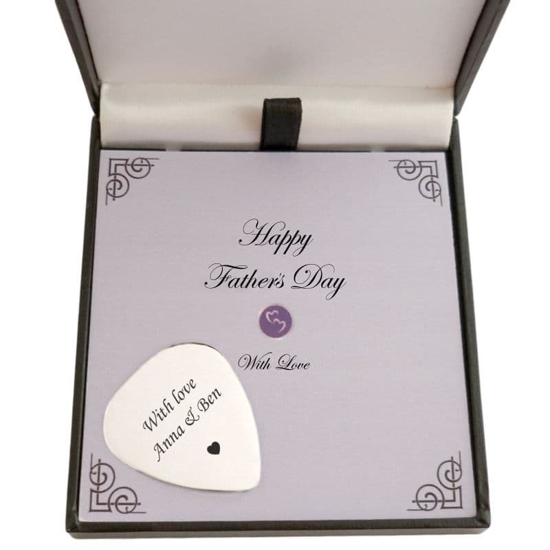 Engraved Guitar Plectrum for Fathers Day | Charming Engraving