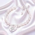 Engraved Heart Bracelet with Silver Beads & Pearls | Charming Engraving