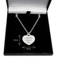 Engraved Heart Necklace, Silver Plated | Charming Engraving