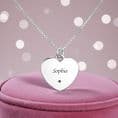 Engraved Heart Necklace, Sterling Silver | Charming Engraving
