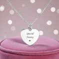 Engraved Heart Necklace, Sterling Silver | Charming Engraving