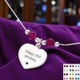 Engraved Heart Necklace with Birthstones | Charming Engraving